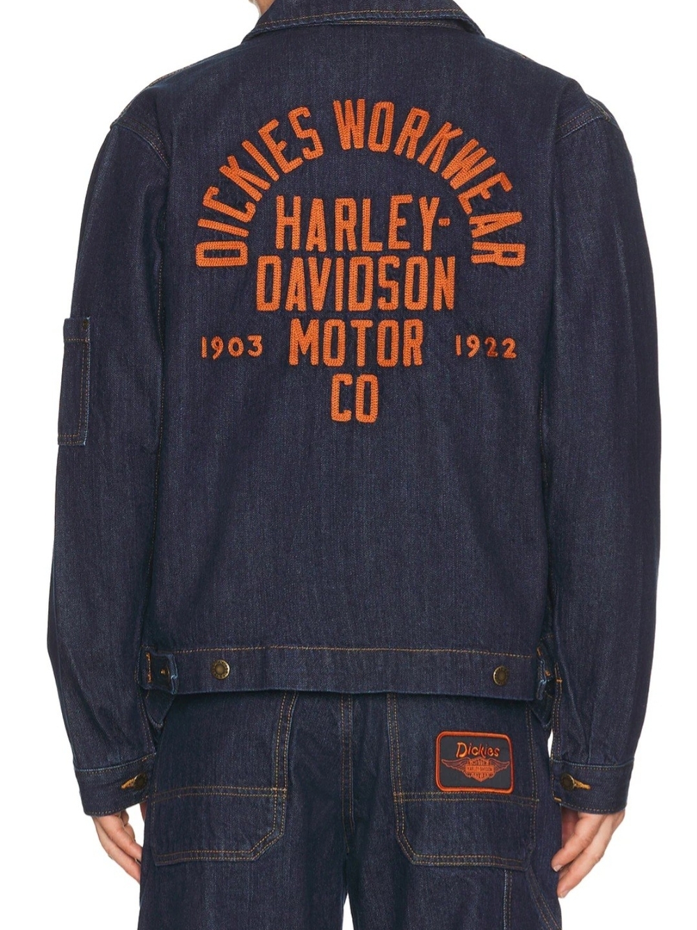 NEW!!! Harley-Davidson x Dickies Navy Denim Workwear Jacket, Large, Retail $220 - Picture 5 of 16